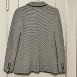Ann Taylor sweater blazer size 8 grey striped navy trim preppy classic office Photo 3
