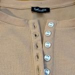 Splendid  pinkish brown Women's Long Sleeve Waffle Top Photo 6