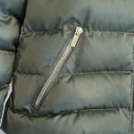 NUX Women’s Dark Green Removable Hood Puffer Zipper Jacket Size M Silver Size M Photo 1