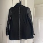 Spanx NWT DRAPE FRONT JACKET black faux leather open front snap Photo 6