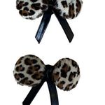 Mink Vintage Animal Print Fur Shoe Clip Charms Set of 2 Brown Photo 0