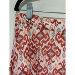 Garnet Hill  skirt size XL short geometric pattern red white lined tiered zipper Photo 1