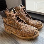 Timberland RARE Brown Patterned Combat Boots size 5.5 Photo 0