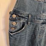 Happily Grey Overalls Medium Wash Denim Raw Hem Women’s Size 1/25 30” Inseam Blue Photo 4
