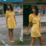 Billabong  Dare To Bare‎ Cutout Mini Dress Yellow Floral XS Photo 3