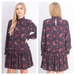 Rebecca Taylor La Vie  Long Sleeve Madeline Mini Dress Large Paisley Boho Photo 13