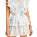 Surf Gypsy Womens Boho Coastal Tassel Ruffle Layer Tie Dye Eyelet Mini Dress L Photo 0