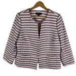 Talbots  Striped Tweed‎ Blazer Jacket Size 16P Preppy 3/4 Sleeve Career Colorful Photo 1