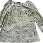 Carlisle  tan eye lit long sleeve top size 10 neutral color Photo 0