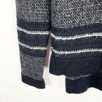 RACHEL RACHEL ROY Black Fringed Striped Long Sleeves Sweater, Size Medium Photo 2