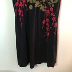 Johnny Was Dress Floral Roses Embroidered on Black Background Dress Sz XS GUC Photo 3