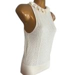 Leith Cream Knit Tank Top With Ruffle Neckline Size XS Old Money Quiet Luxury Photo 1
