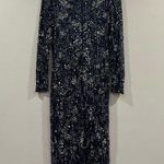 Mac Duggal  5988 Midnight Blue High Neck Long Sleeve Embellished Dress 4 NWOT Photo 7