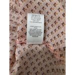 DR2 Peach Orange Geometric Print Ruffle Neck Button Front Blouse Top Size M Brown Size M Photo 6