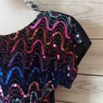 Vintage 80s / 90s Sequin Sparkly Disco Short Sleeve Blouse Multiple Size M Photo 1
