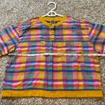 Vintage Retro Tartan Plaid Multicolored Crop Top Size Small Red Photo 7
