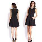Kate Spade Black Rissa Fit Flare Leapord Collar Lined back zipper Dress Sz 6 Photo 1