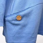 Blair  Blue 3/4 Sleeve Pullover Top Button Pocket Detail Petite Medium Photo 8