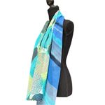 Bundle 2 Scarves, Pier Olivier Paris Blue & Green Polka Dot Mod Scarf Blue Green Photo 1