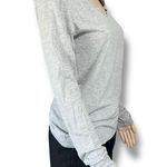 Bozzolo  Womens Casual Tee Shirt Top Long Sleeve V Neck Pullover Gray Large Photo 1