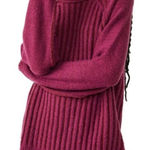 Free People NWT Big City Turtleneck Ribbed Sweater Size XS in Mulberry Garnet Photo 0