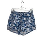 American Eagle Blue & White Tropical Floral Print High Rise Shorts Photo 1