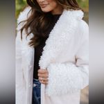 These Three Boutique Faux Fur Trench Coat - Ivory Photo 2
