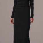 J.Crew  women’s Long-sleeve dress in jersey crepe side ruching black Size S NWOT Photo 0