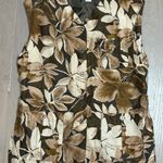 Vintage Bogari Silk Button Up Tunic Sz M Brown Floral Artsy Folk Hipster 90's Brown Size M Photo 0