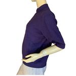 Grace PURPLE CASHMERE KNIT MOCK NECK SHORT SLEEVE PULL OVER SWEATER (XL) Photo 2