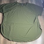 Athleta  Olive Short Sleeve, Rounded Bottom Mesh Back Tee Photo 2