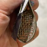 Vintage Tennis Racket Pin Brooch Gold tones Black Photo 3