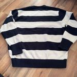 Brandy Melville J Galt Briannna Cotton thick Stripe sweater Navy cream Photo 4