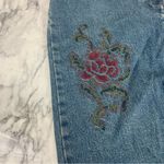 Loft Vintage  Embroidered floral Denim Jean Skirt 100% Cotton Low rise Size 8 Photo 1
