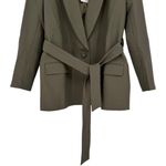 Bardot  Belted Blazer in Khaki Green size Medium NWT Long Sleeves Belted Olive Photo 5