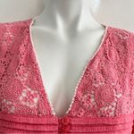 Anthropologie Women's boho babydoll lace blouse top Pink SMALL NWOT Photo 1