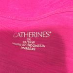 Catherines Women 2X Pink Short Sleeve Crochet Detail Top Lounge Casual Travel Photo 3