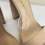 Lulus Taylor Natural Suede Ankle Strap Heels Size 5 Wedding Guest Barbiecore Photo 9