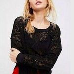Free People Not Cold In This Top Black Reverse Fleece Oversized Top Size Small Photo 1