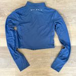 Balance Athletica  Steel Blue Zip-Up Crop Top Photo 3
