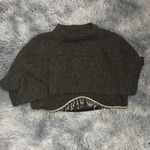 ZARA  Gray Cowl Neck Sweater with Fringe Detail Photo 3