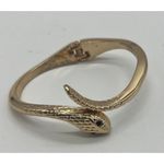 Women's Statement Goth Punk Green Eyed Rhineston Gold Tone Snake Hinged Bracelet Photo 1