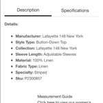 Lafayette 148  New York Size Small pink pinstripe linen top collared button up Photo 5