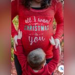 Motherhood Maternity  cute graphic red cozy soft festive Christmas shirt NWT XL Photo 1