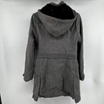 Roots  Wool Jacket Herringbone Waterproof Mid Length Hooded Full Zip Gray Medium Photo 6