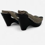 Michael Kors  Women's Charm Platform Wedge Sandals Olive Suede Sz 7 Photo 3