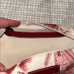 Longchamp  Unique Toile Clutch Pouch Red and White Made In France Photo 7