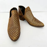 Anthropologie MUSSE & CLOUD Anthro Tan Perforated Leather Bootie Size 7 Festival Boho Photo 2