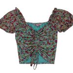 Crave fame  Women‎ Small Floral Crop Top Short Sleeve Boho Summer Y2K Photo 0