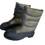 NEW Enjoiya Green Puffer Zipper Front Winter Rain Boot Lug Sole Size 10 Photo 2
